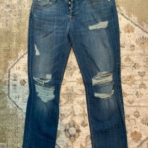 7 for all Mankind Josefina distressed skinny boyfriend jeans, size 27